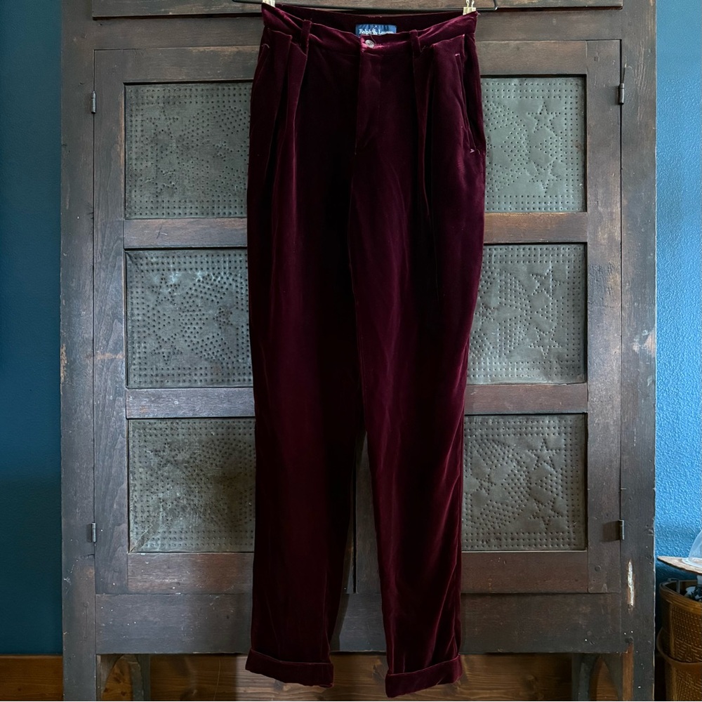 Vintage 80s Ralph Lauren High Rise Velvet Pants
